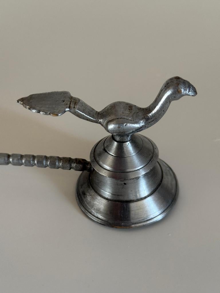 Vintage tinnen kaarsendover met vogel pauw, Huis en Inrichting, Woonaccessoires | Kandelaars en Kaarsen, Ophalen of Verzenden