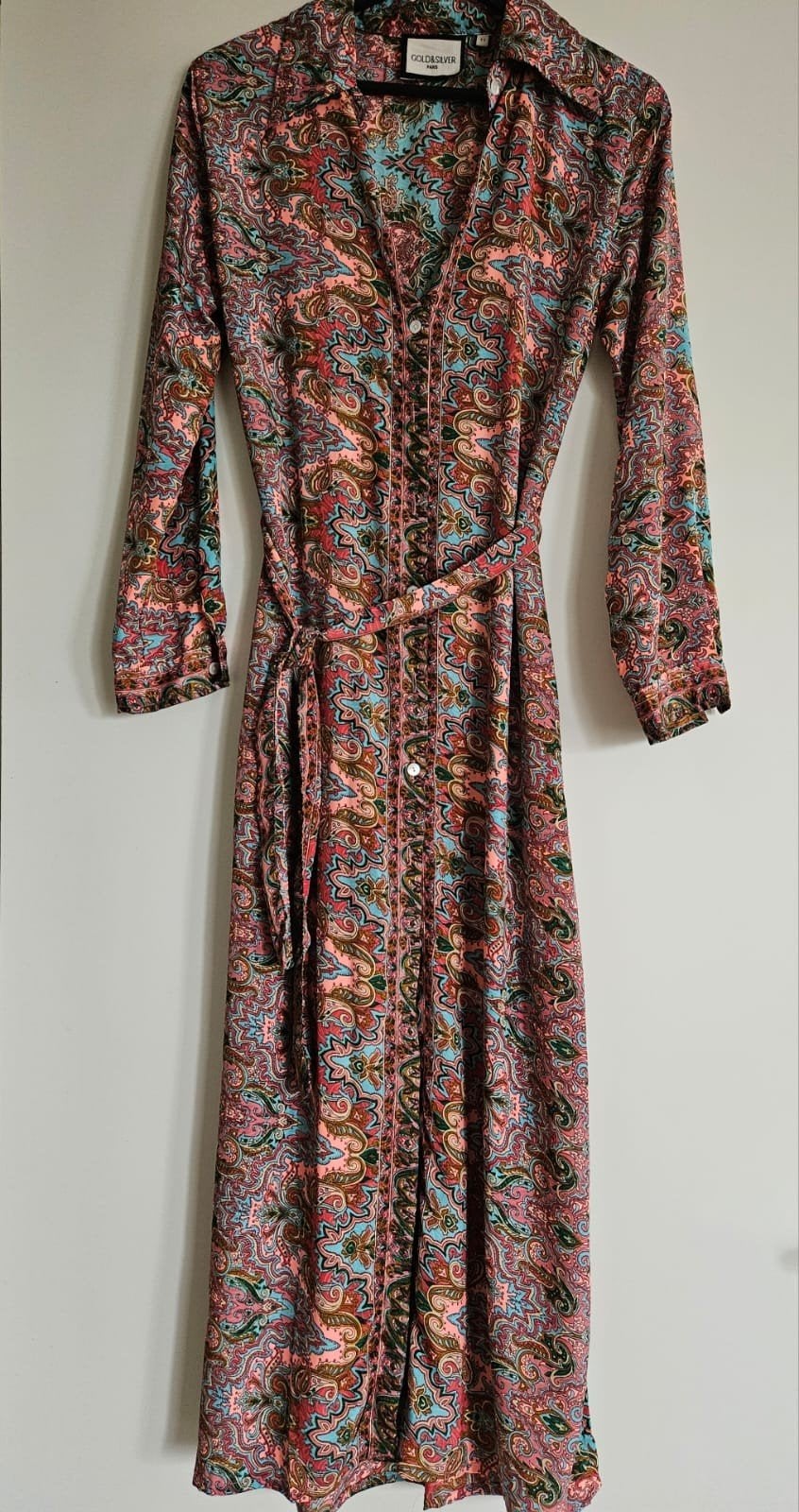 Gold & Silver Paisley Maxi Jurk, Maat 38/40 (M), Meerkleurig, Gold & Silver, Ophalen of Verzenden