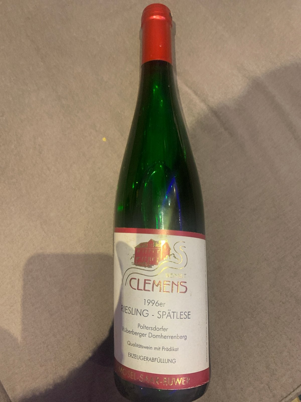 1996 Clemens Riesling Spätlese - Poltersdorfer, Ophalen of Verzenden, Gebruikt, Overige gebieden, Witte wijn