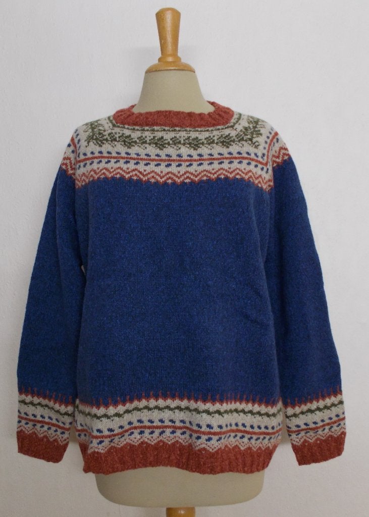 Mooie Noorse/folklore blauwe zacht en soepele trui! XXL, Verzenden, Nieuw, Maat 46/48 (XL) of groter, Blauw