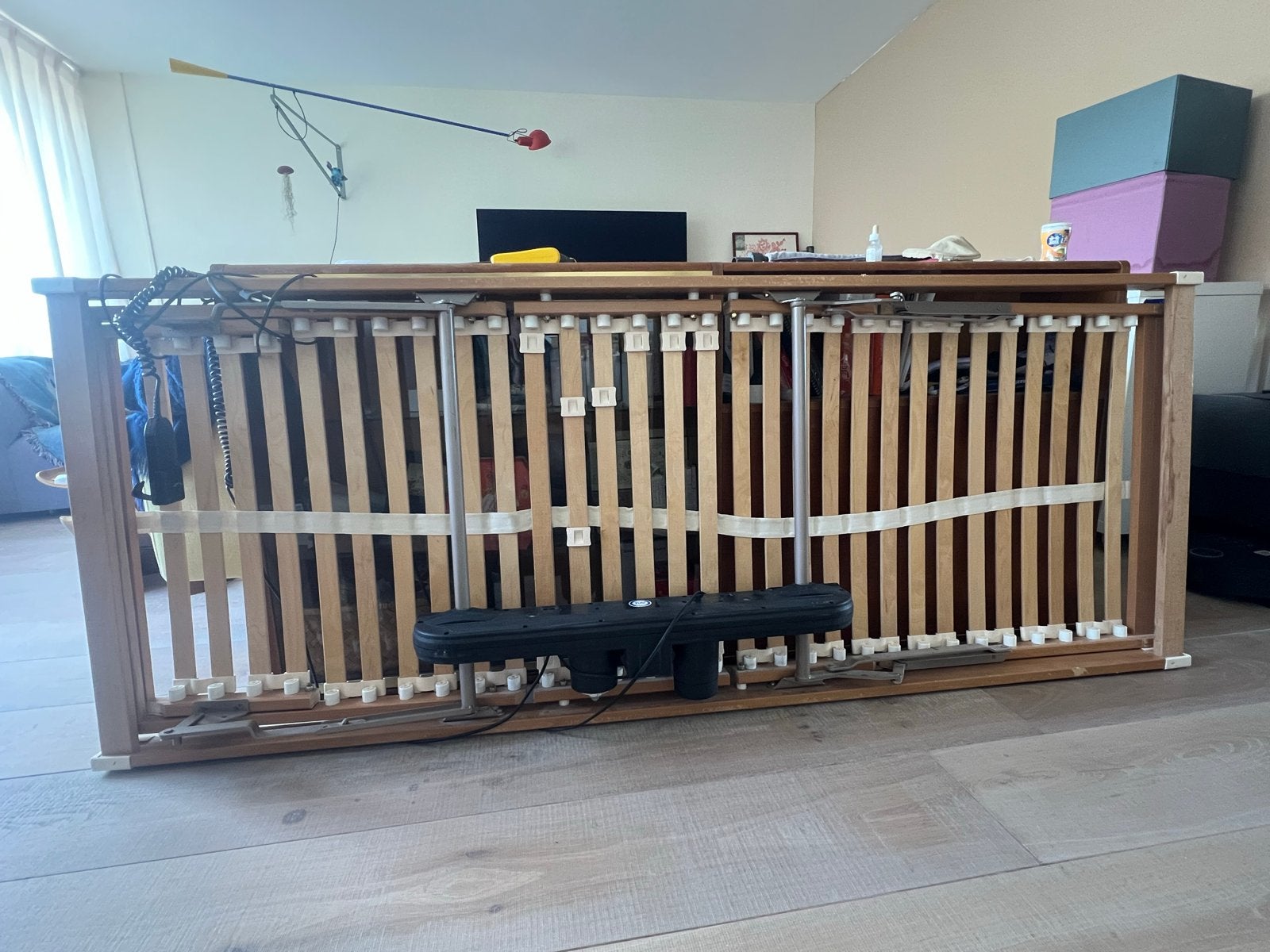 Twee elektrische lattenbodems 80x210 cm, Huis en Inrichting, Ophalen, 210 cm, Tweepersoons, 80 cm