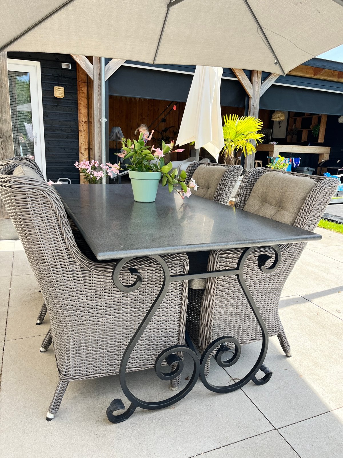 Tuinset tuintafel 4 stoelen, Tuin en Terras, Ophalen, Zo goed als nieuw, Overige materialen