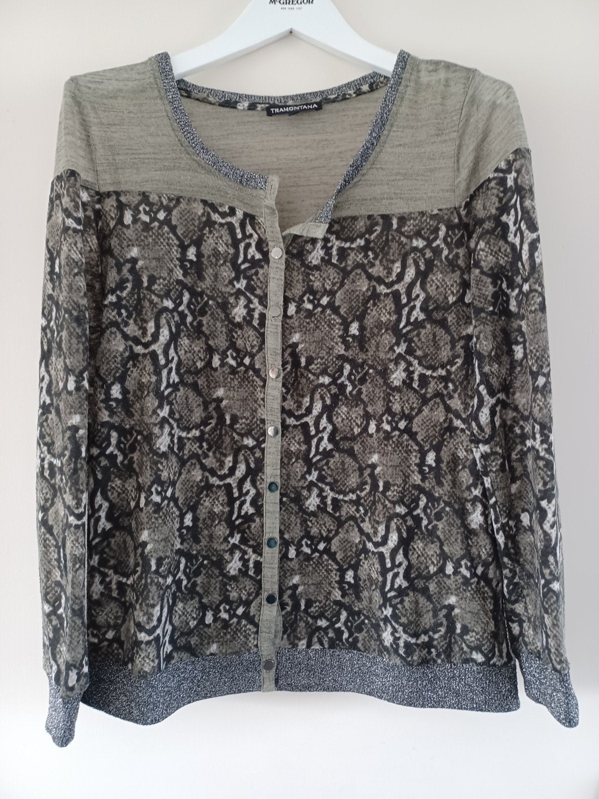 Tramontana Top Groen Zwart Glitter Maat M, Maat 38/40 (M), Tramontana, Ophalen of Verzenden, Lange mouw