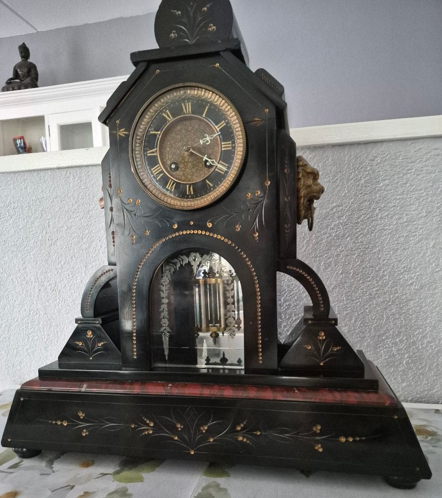 Grote KWIKSLINGER PENDULE, CA 1890, Ophalen