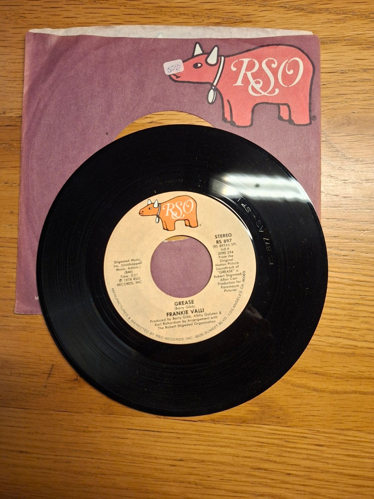 Frankie Valli - Grease (Single, 7 inch, RSO Records), Gebruikt, 7 inch, Ophalen of Verzenden, Pop
