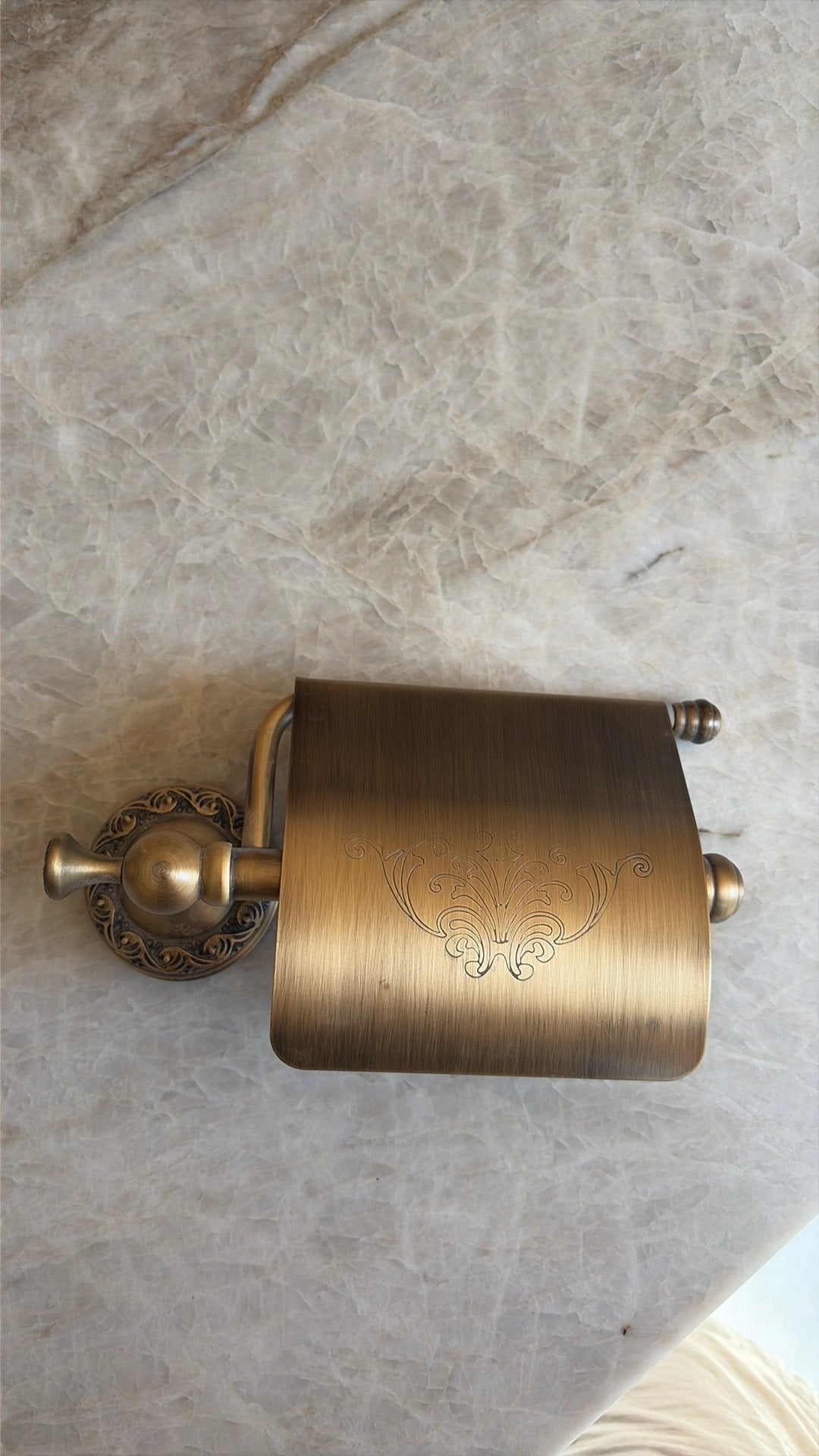 Oud messing wc rol houder, Ophalen of Verzenden, Toilet