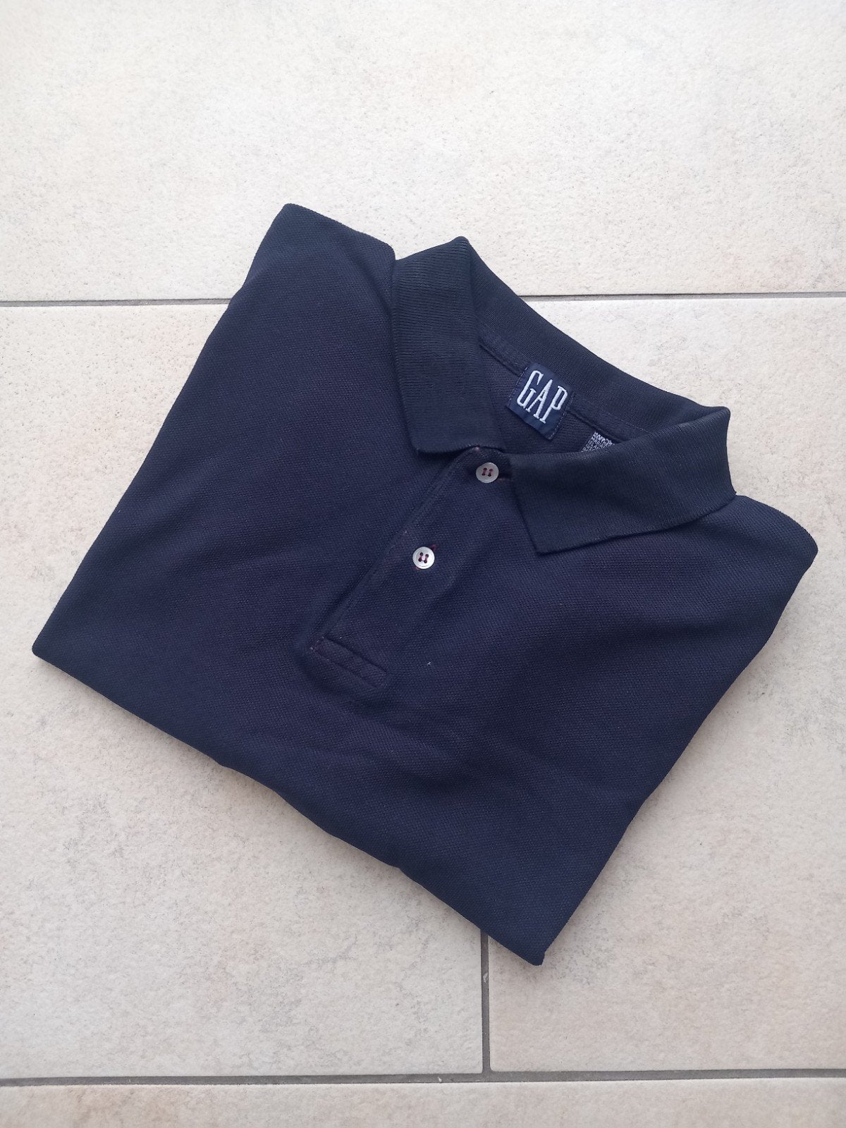 GAP Polo Shirt - Donkerblauw met Vlekken, Ophalen of Verzenden, Gedragen, GAP, Maat 48/50 (M)