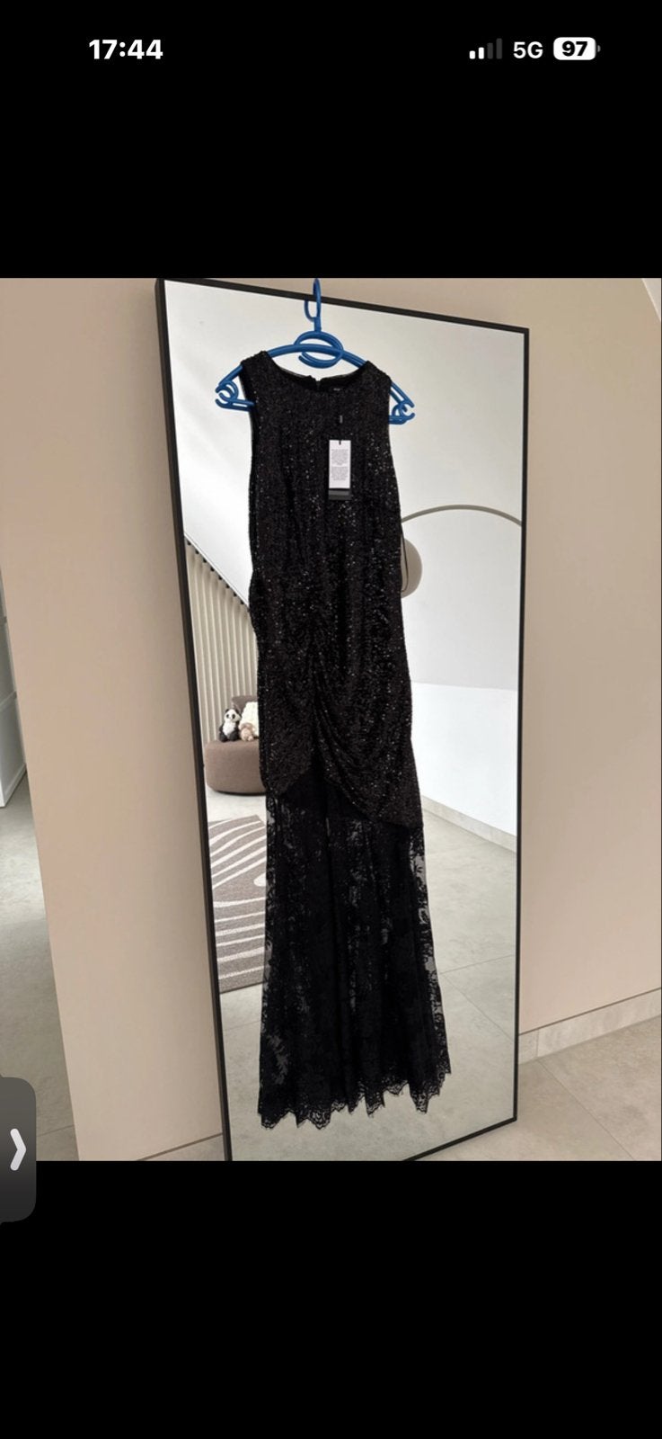 Marciano Guess Zwarte Maxi Jurk met Pailletten - Maat L, Zwart, Maat 42/44 (L), Nieuw, Ophalen of Verzenden