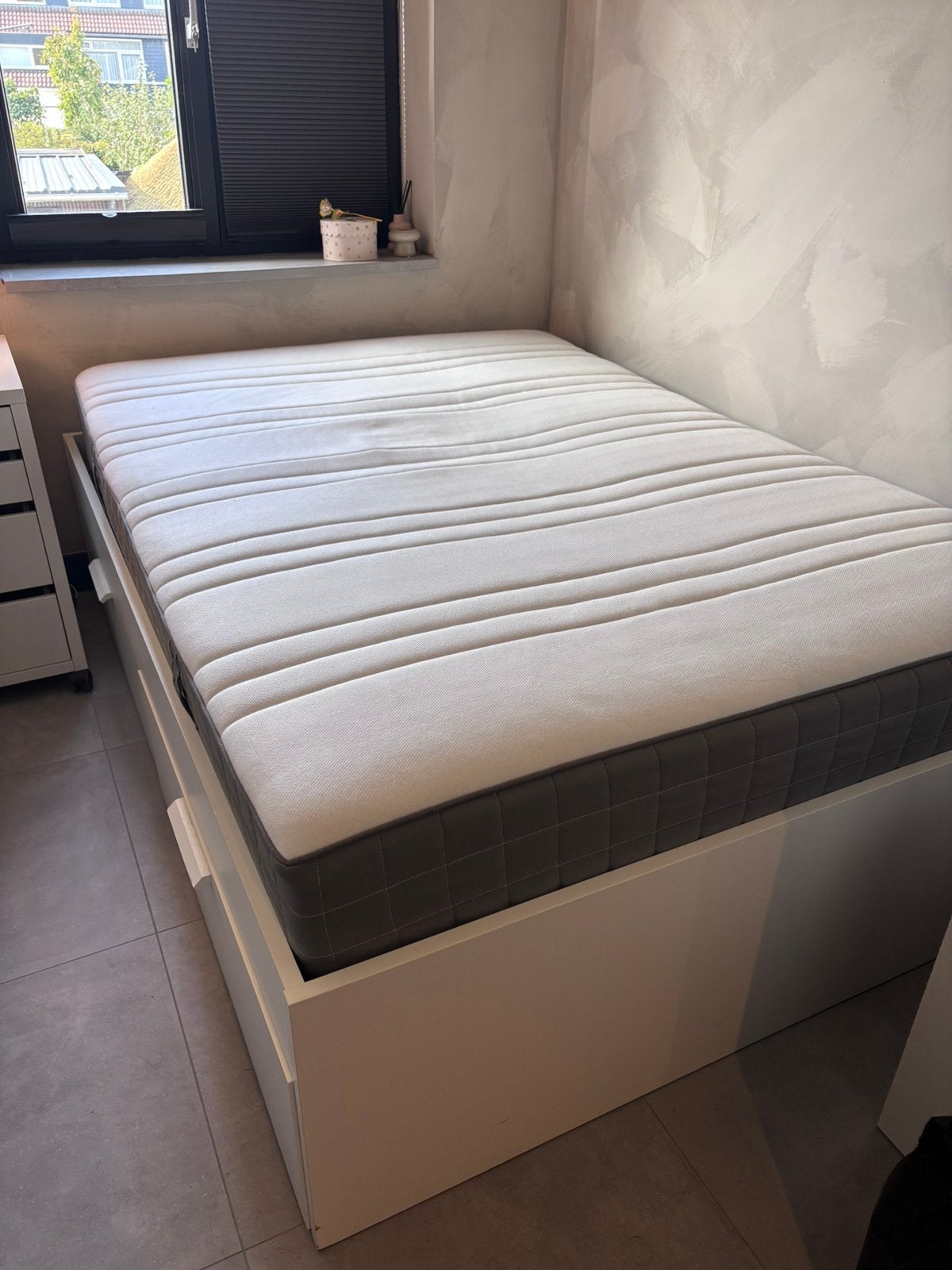 Nette twijfelaar met extra opbergruimte, Ophalen, Gebruikt, Wit, 140 cm