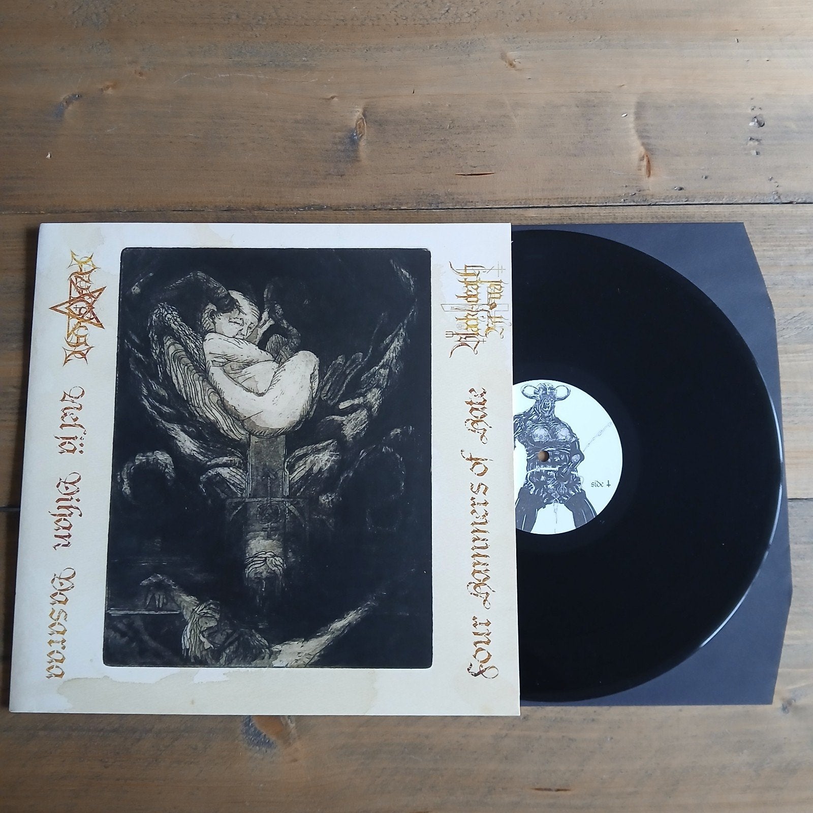🔴 Azaghal / Black death ritual ☆ Spli-LP • (Zwart vinyl), LP, Ophalen of Verzenden, Originele persing, Zo goed als nieuw
