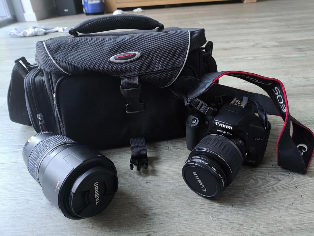 canon eos 1000D met extra  TAMRON AF 70-300 lens & tas, Ophalen, Canon, 8 keer of meer