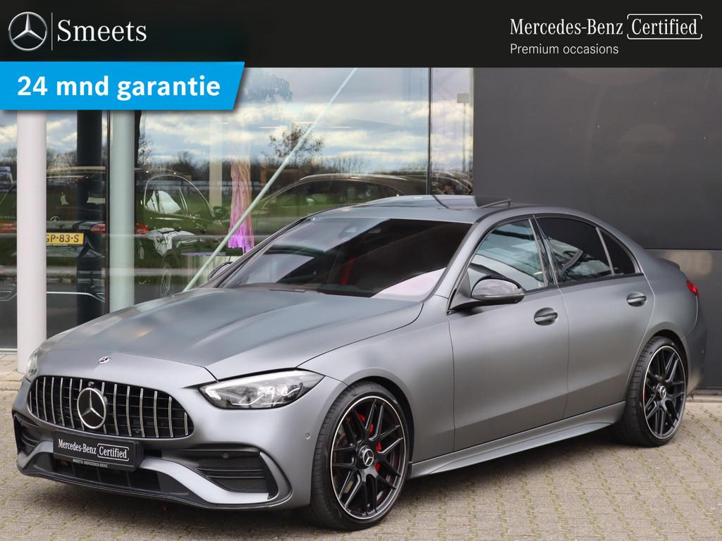 Mercedes-Benz C-klasse 200 4MATIC AMG Line, Auto's, Mercedes-Benz, 4 cilinders, Leder, Bedrijf, Vierwielaandrijving