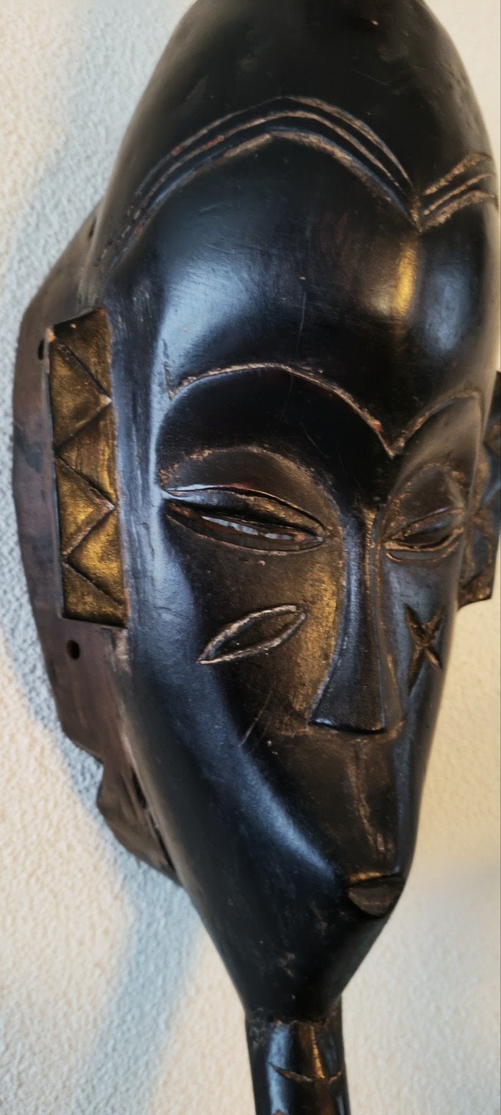 Afrikaans tribal art masker hout, Hout, Bruin, Afrika, Ophalen of Verzenden