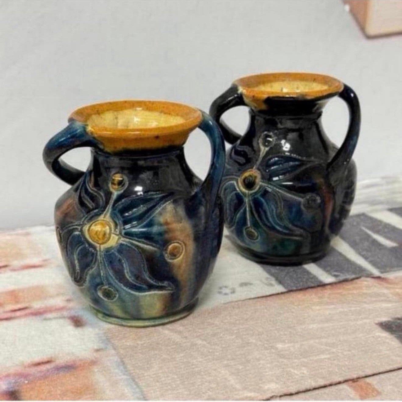 2x Vintage Belgische Vlaamse Tourhout Pottery vaas vazen, Ophalen of Verzenden