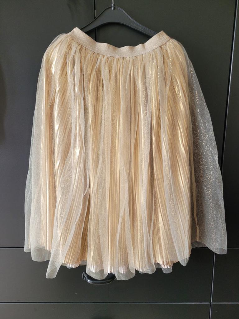 Gaaf rokje mango zara Goudkleurig 164, Mango, Zo goed als nieuw, Jurk of Rok, Verzenden
