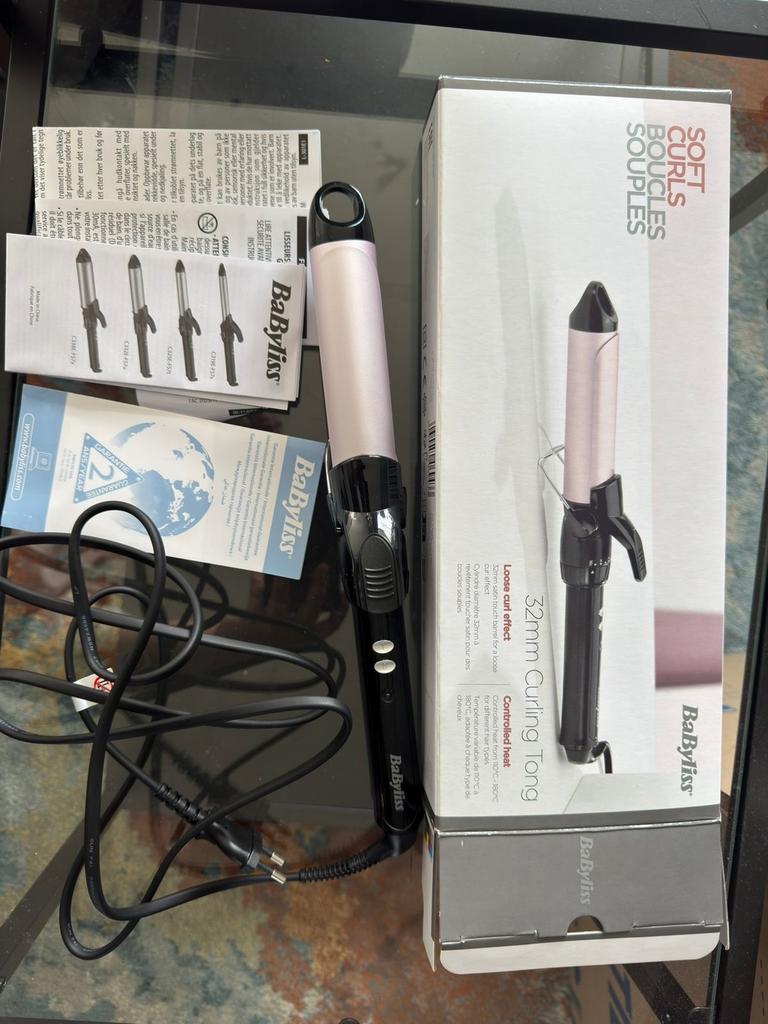BaByliss Krultang 32mm - 10 warmtestanden, z.g.a.n. met gara, Ophalen of Verzenden, Zo goed als nieuw, Haarverzorging