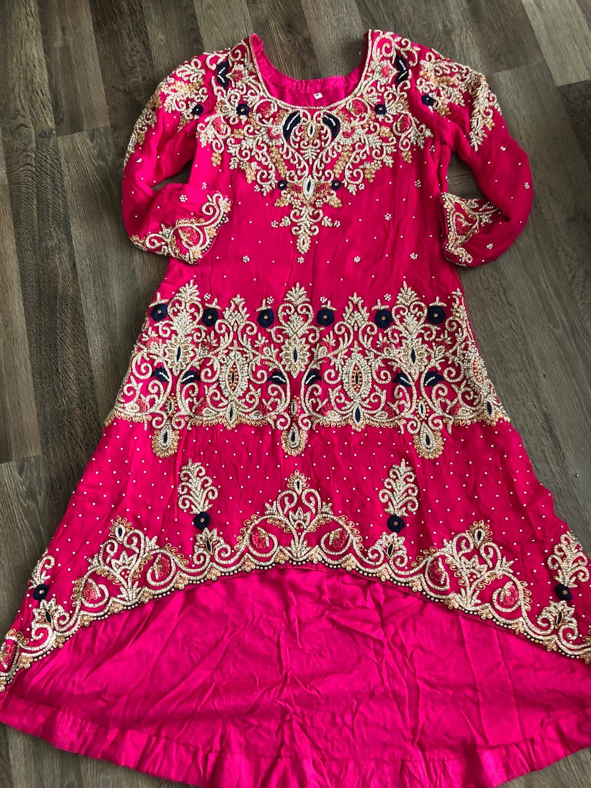 Bollywood Anarkali Jurk met Strass Steentjes - Maat 40, Ophalen of Verzenden, Zo goed als nieuw, Maat 38/40 (M), Roze