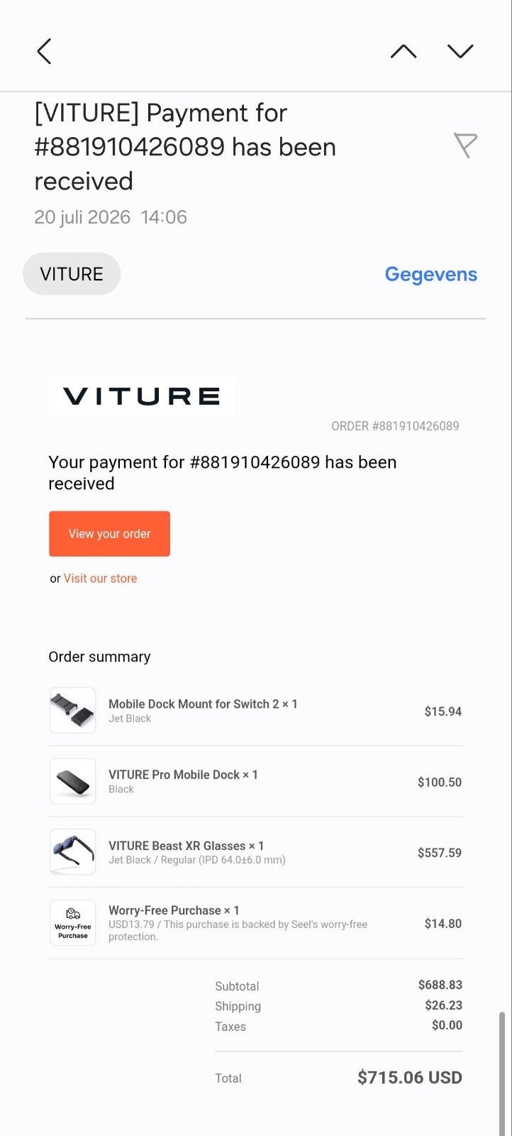 Viture Beast XR Glasses - Zo goed als nieuw!, Ophalen, Nieuw, VR-bril, Nintendo