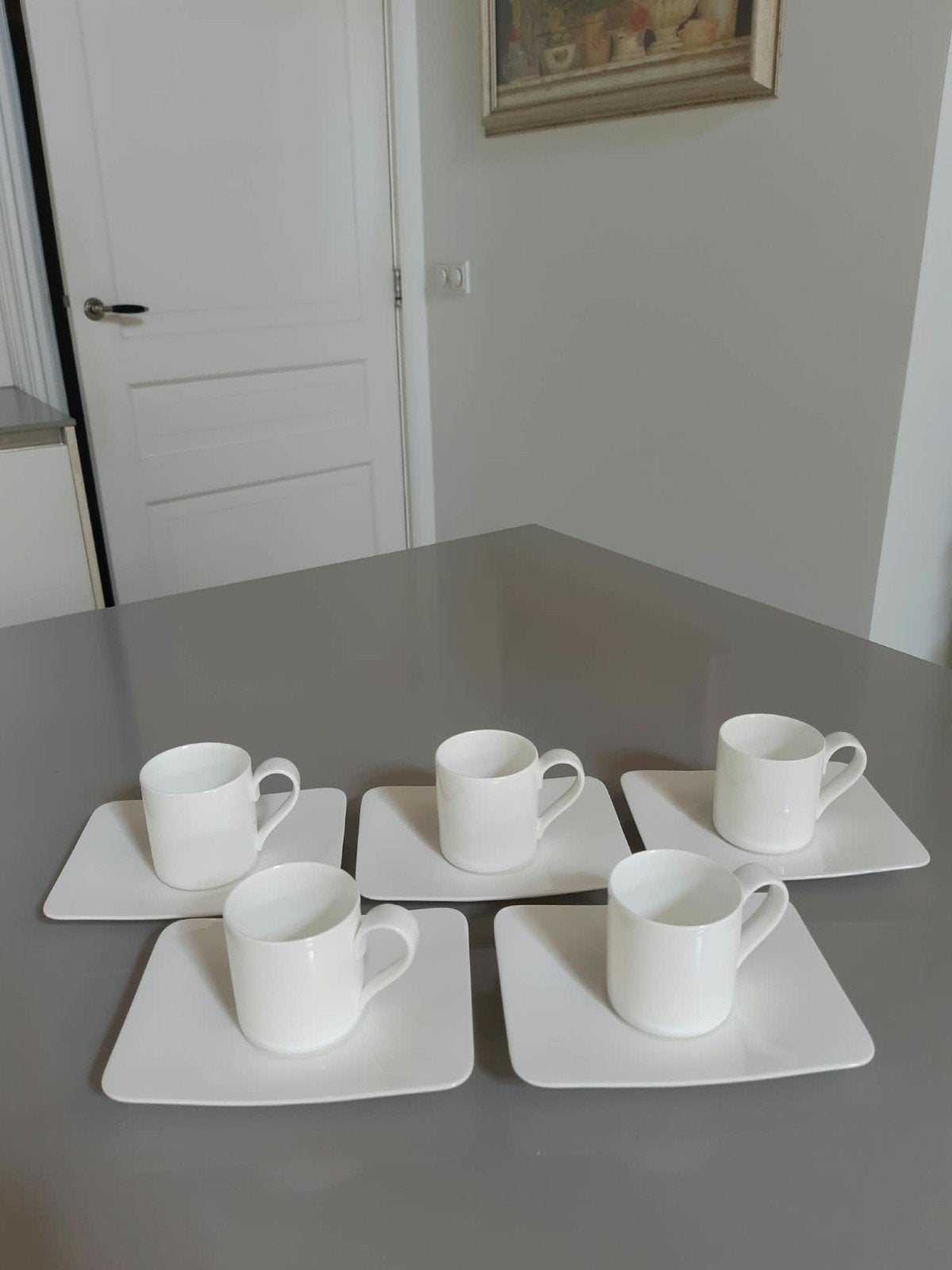 Espressokopjes met schotels Villeroy en Boch Modern Grace, Nieuw, Ophalen of Verzenden, Overige stijlen, Kop(pen) en/of Schotel(s)