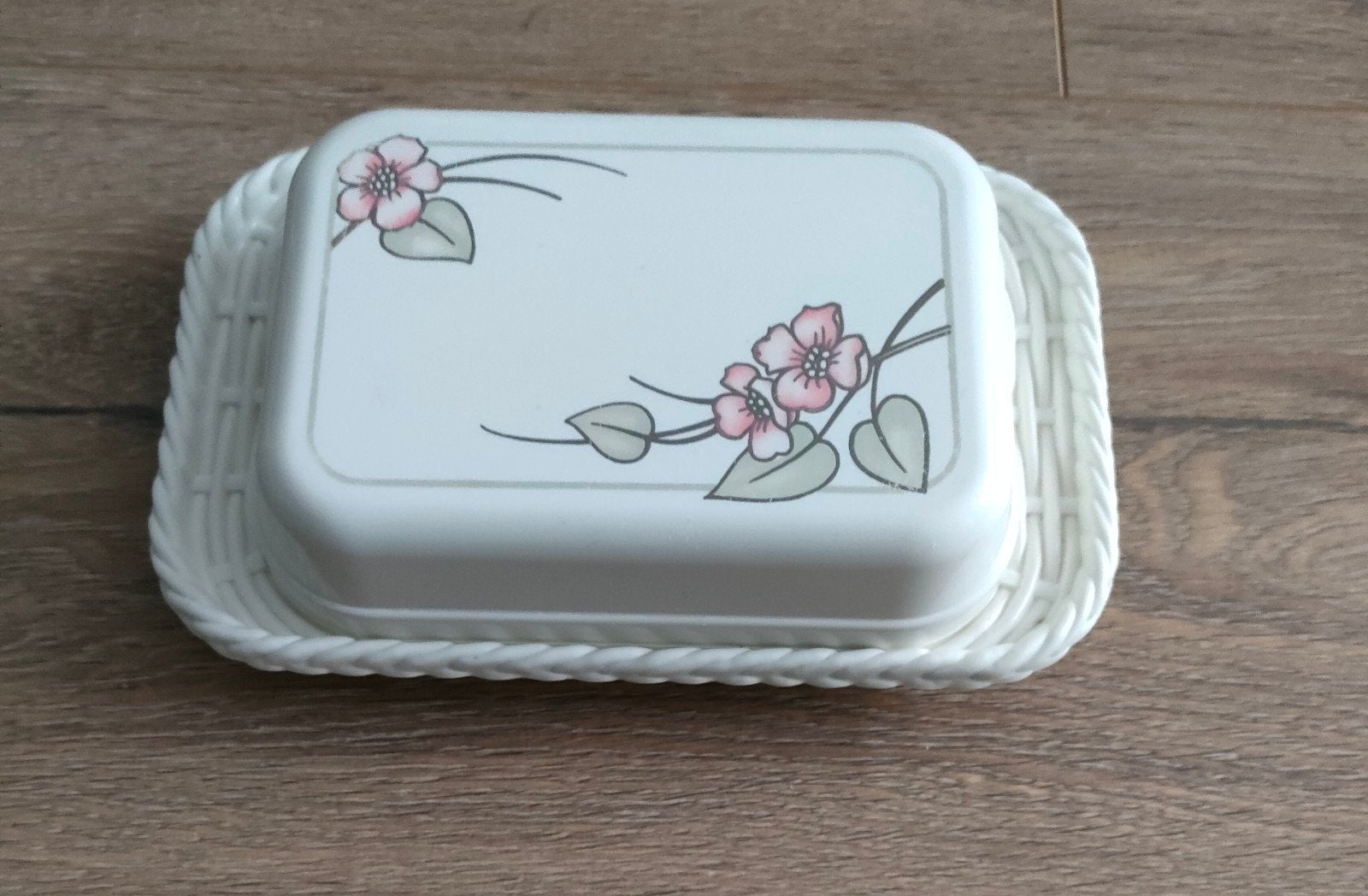 Vintage Emsa botervloot met bloemmotief, Ophalen of Verzenden, Huis en Inrichting