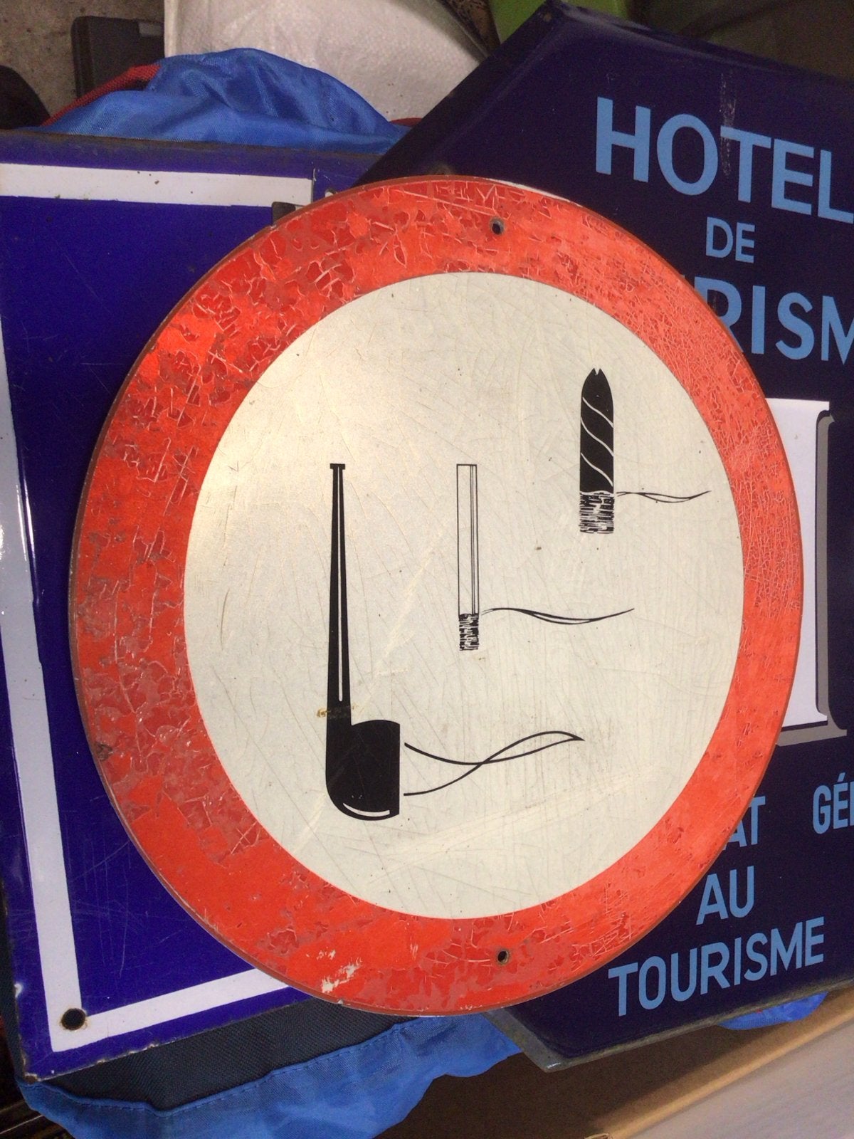 Vintage 'Roken Verboden' bord - Uniek decoratiestuk, Verzamelen, Ophalen of Verzenden, Gebruikt