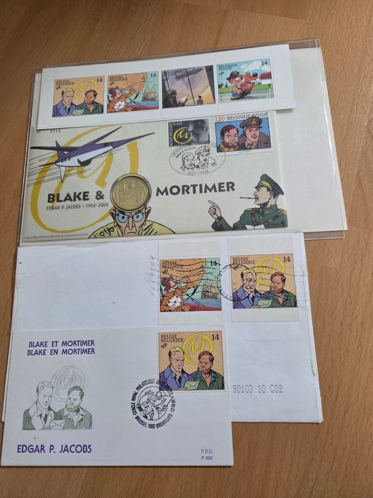 Blake en Mortimer postzegels en FDC - België, Ophalen of Verzenden