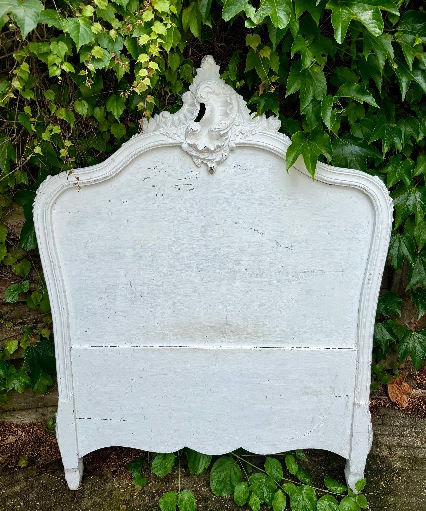 Hoofdbord - brocante, Ophalen, 100 cm, Wit, Zo goed als nieuw