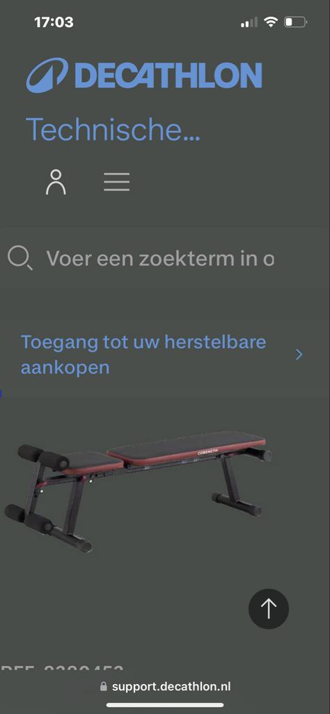 Decathlon Bench 500 - Verstelbare Krachtbank, Ophalen, Gebruikt, Krachtstation, Armen