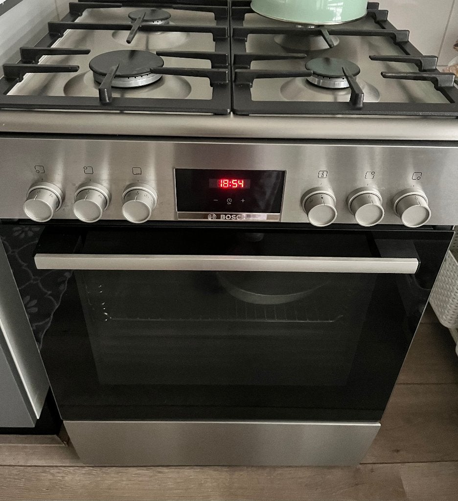 Gasfornuis bosch, Ophalen, Hete lucht, 4 kookzones, Gas