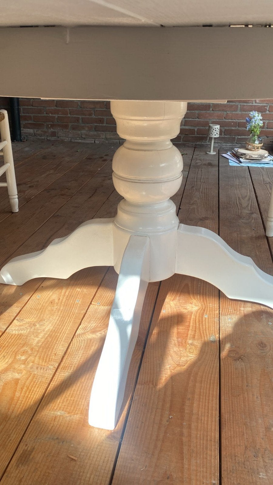 Massief eiken tafel met bolpoot - 175x115x75 cm, Huis en Inrichting, Tafels | Eettafels, Ophalen, Gebruikt, 100 tot 150 cm, Eikenhout