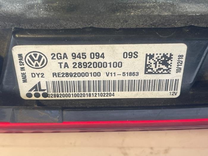 Achterlicht rechts van een Volkswagen T-Roc, Gebruikt, -, -, -