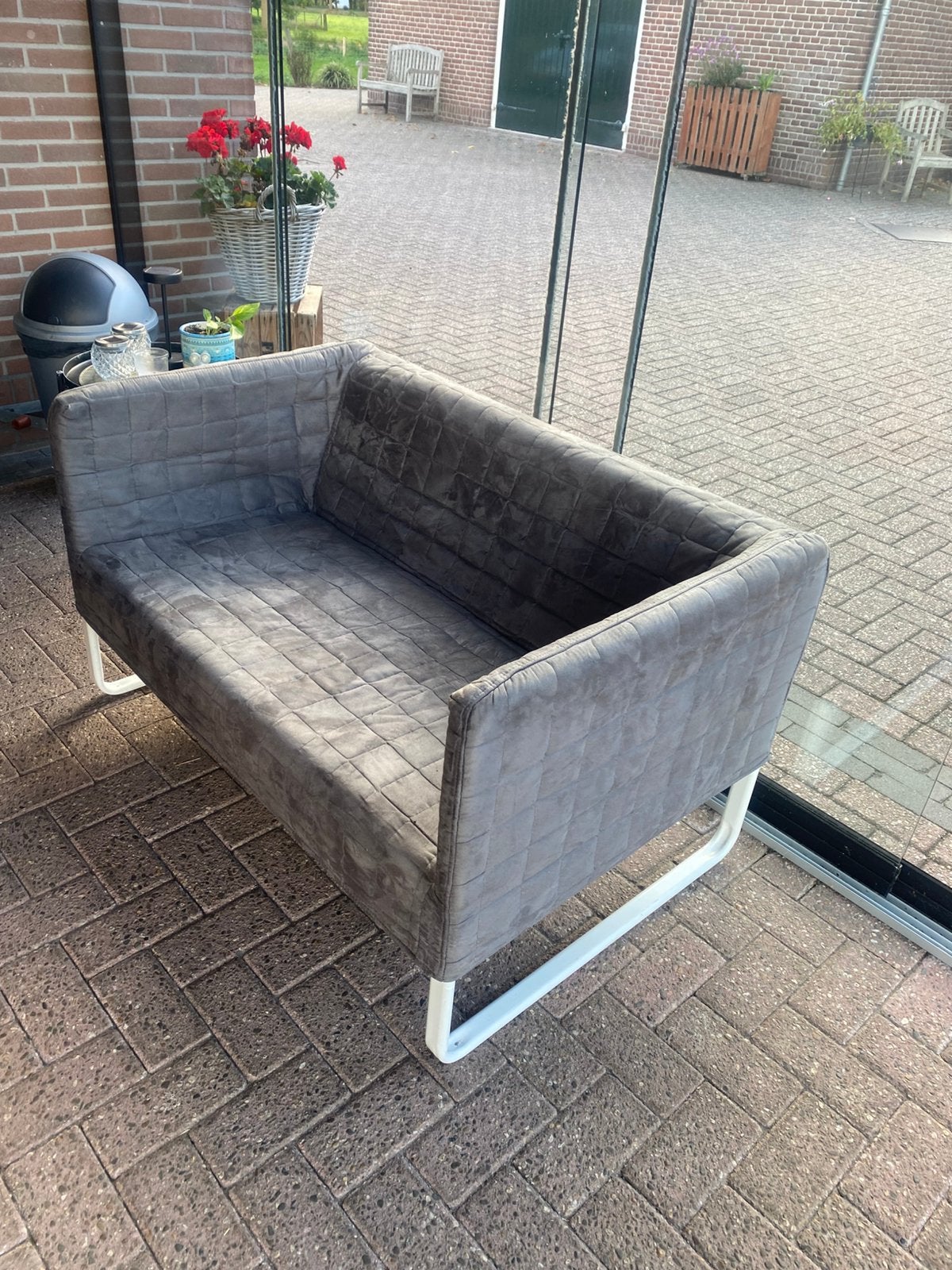 Ikea bank grijs, Tuin en Terras, Ophalen, Gebruikt, Hout, Bank