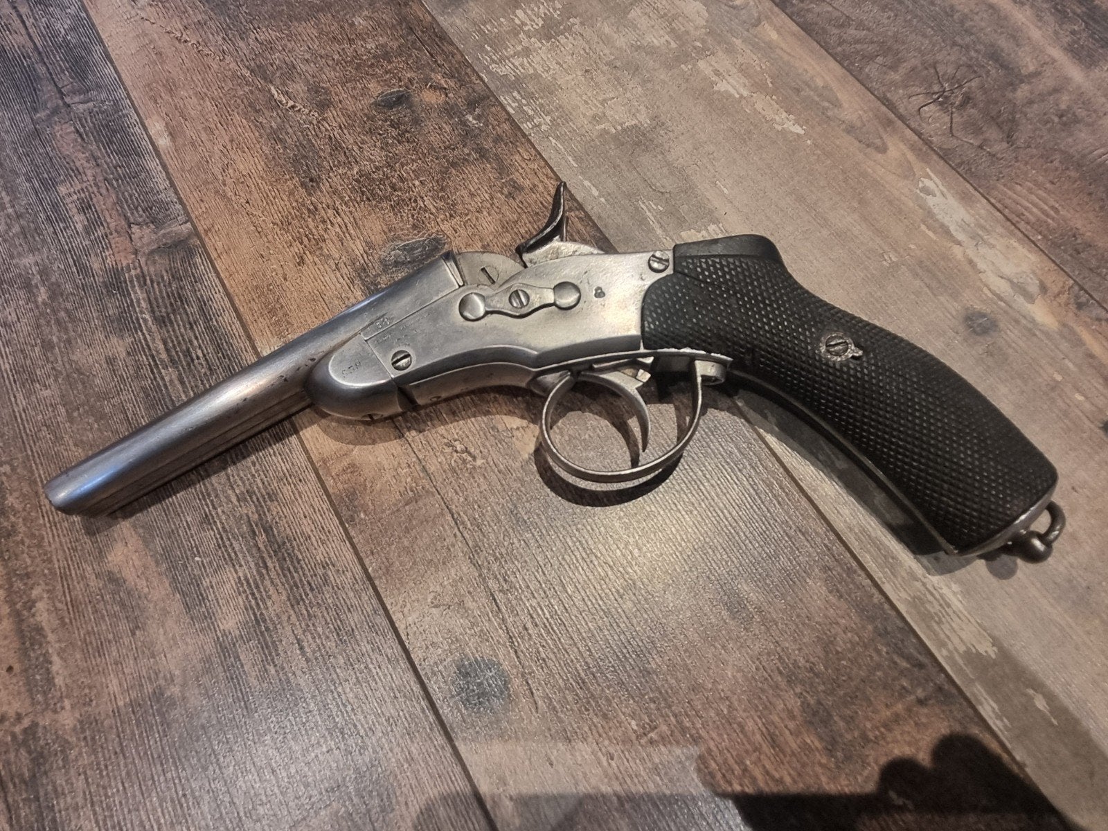 Antiek dubbelloops Revolver nagant remington rolling block, Ophalen of Verzenden, Gebruikt