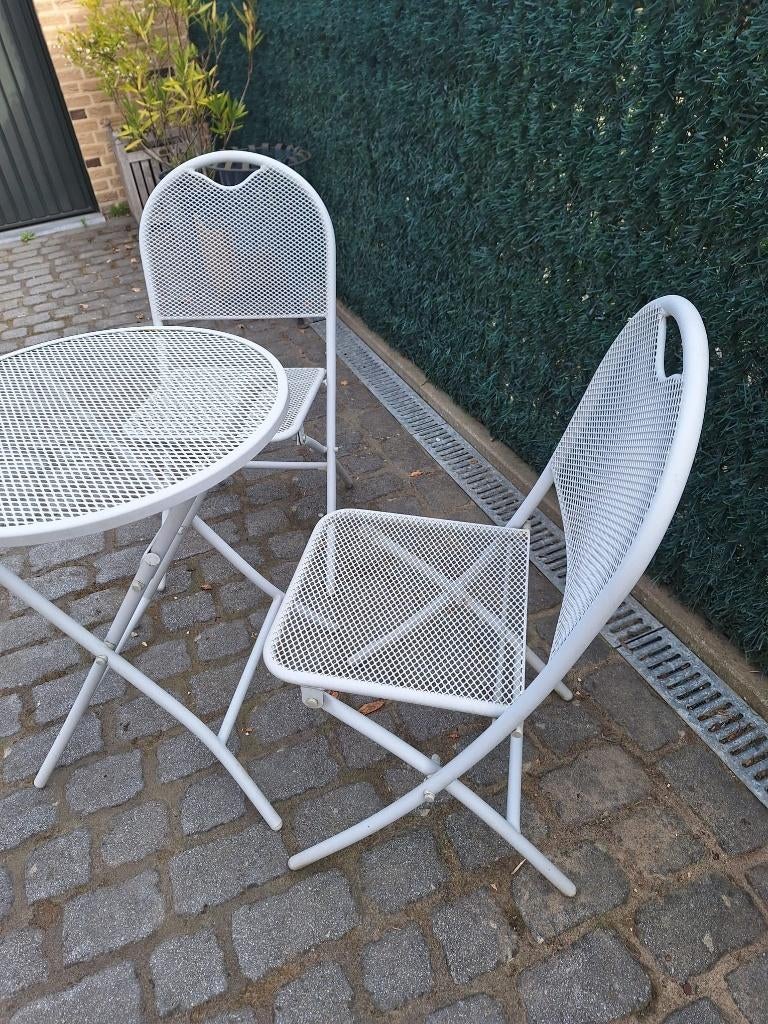 Metalen bistrosetje, Gebruikt, Aluminium, Tuinset, Ophalen