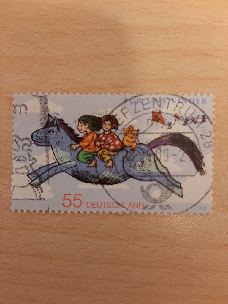 Duitsland kinderen op paard, Verzenden, BRD, Gestempeld