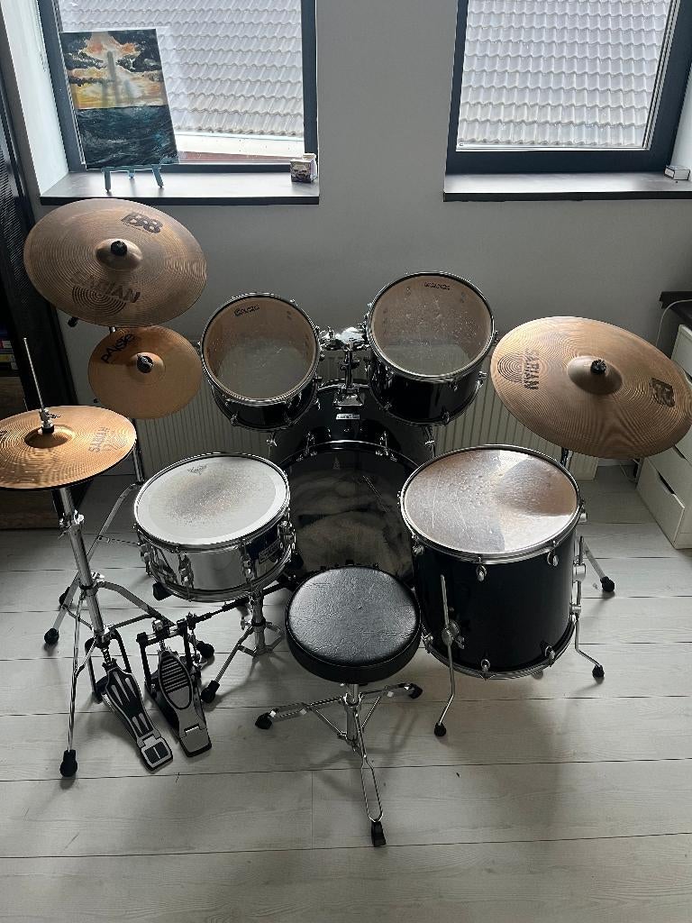 Acoustic Drums Drumstel + Sabian & Paiste bekkens, Ophalen, Zo goed als nieuw, Overige merken