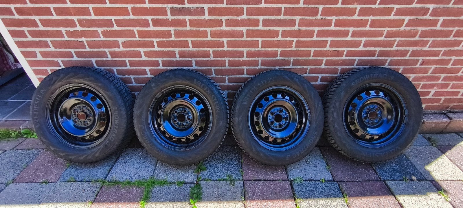 Vredestein snowtrac 3 winterbanden op velg 195/65/15 91H, Ophalen, Gebruikt, 15 inch, Banden en Velgen