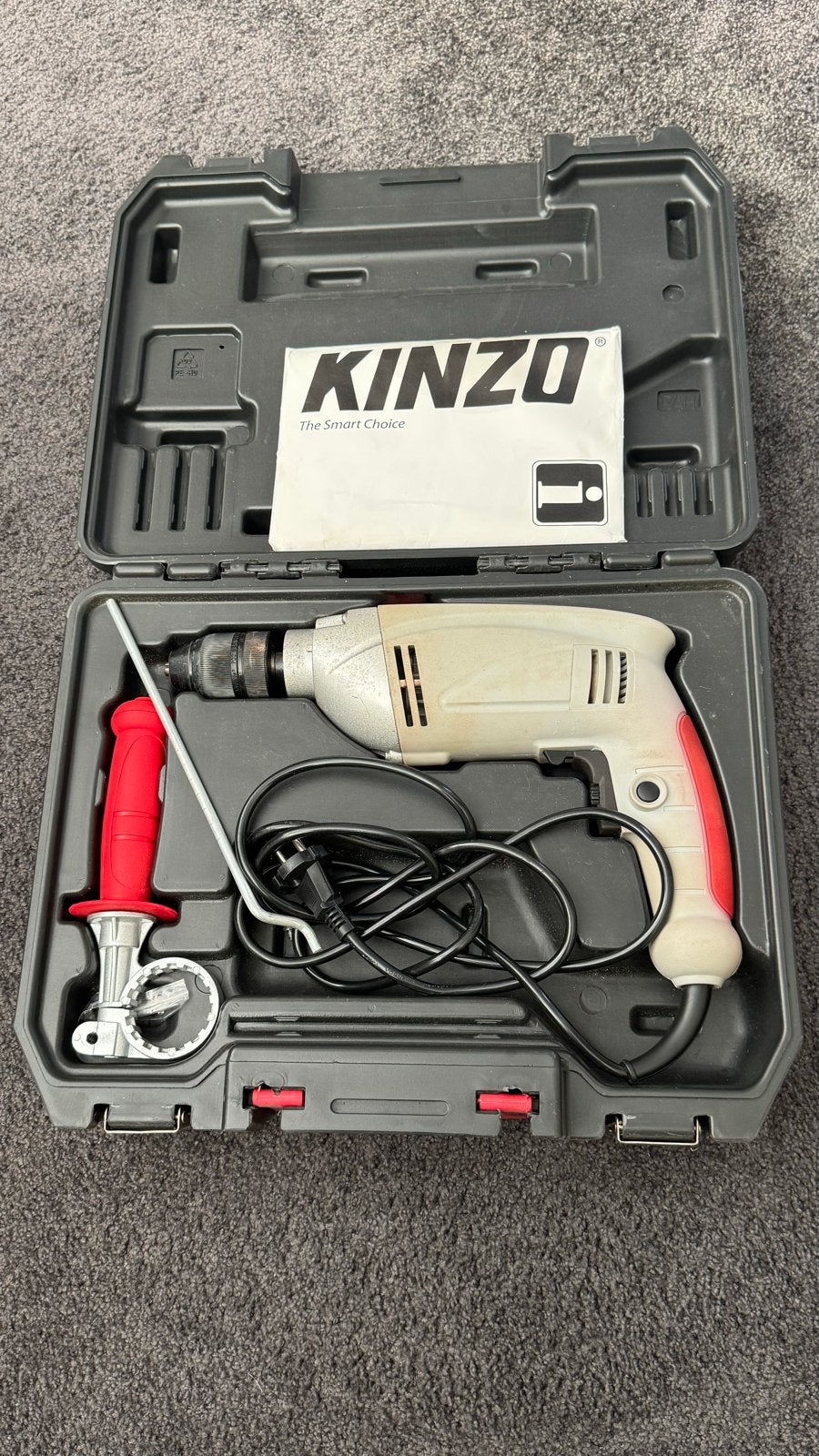 Kinzo Boormachine met Klopboormechanisme en Variabele Snelhe, Gebruikt, Klopboormechanisme, 400 tot 600 watt, Ophalen