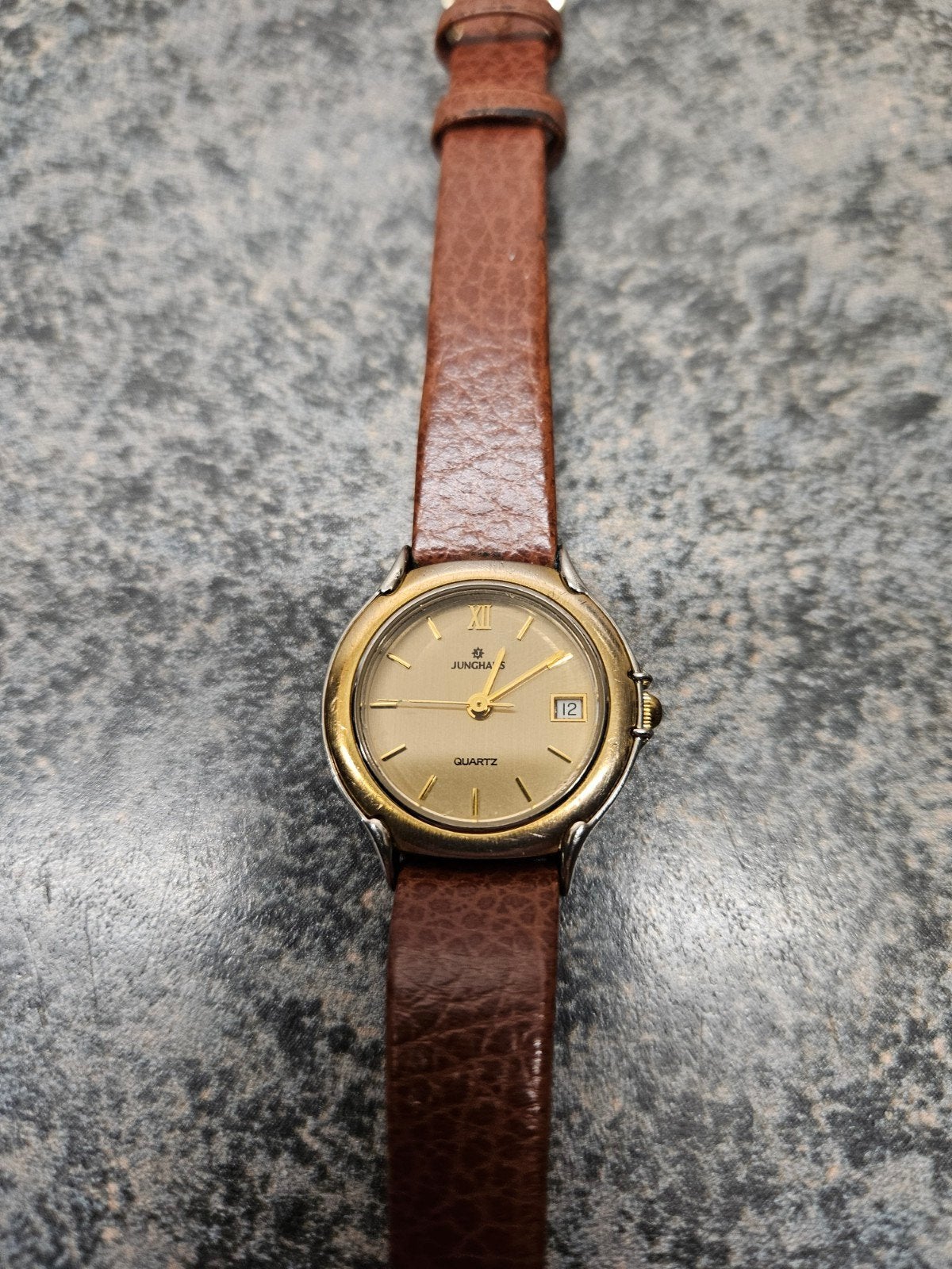 Junghans Quarts vintage dames horloge, Overige merken, Polshorloge, Ophalen of Verzenden, Leer