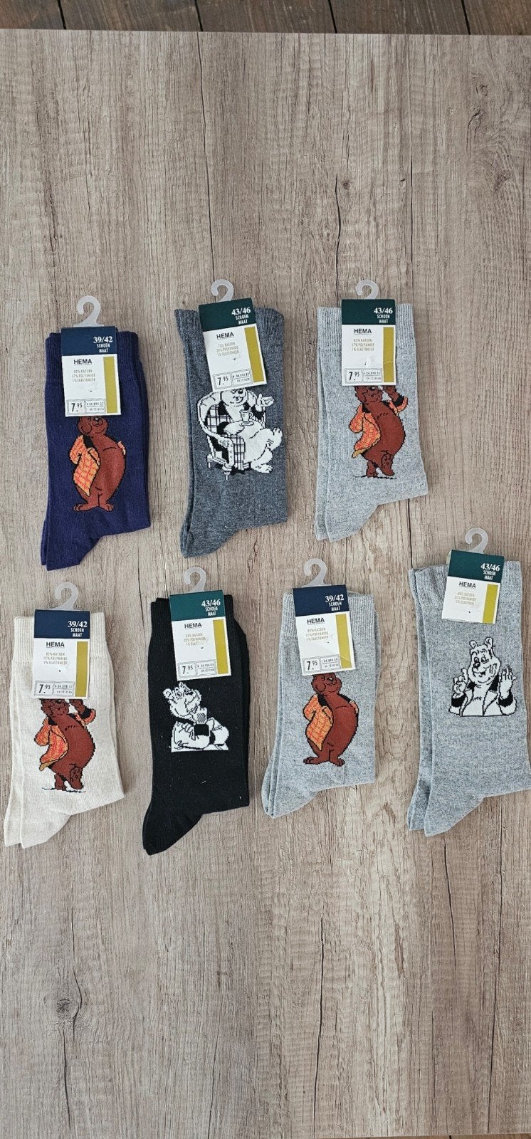 Vintage HEMA Olivier B. Bommel Sokken Collectie (7 paar), Ophalen of Verzenden, Nieuw