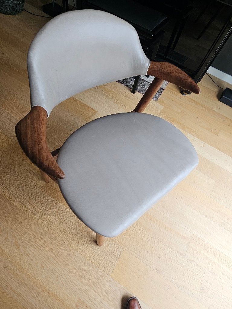 Maar liefst 8 Tijsseling Koehoorn Teak eetkamerstoelen, Gebruikt, Deens design Teak jaren zestig retro, Grijs, Vijf, Zes of meer stoelen