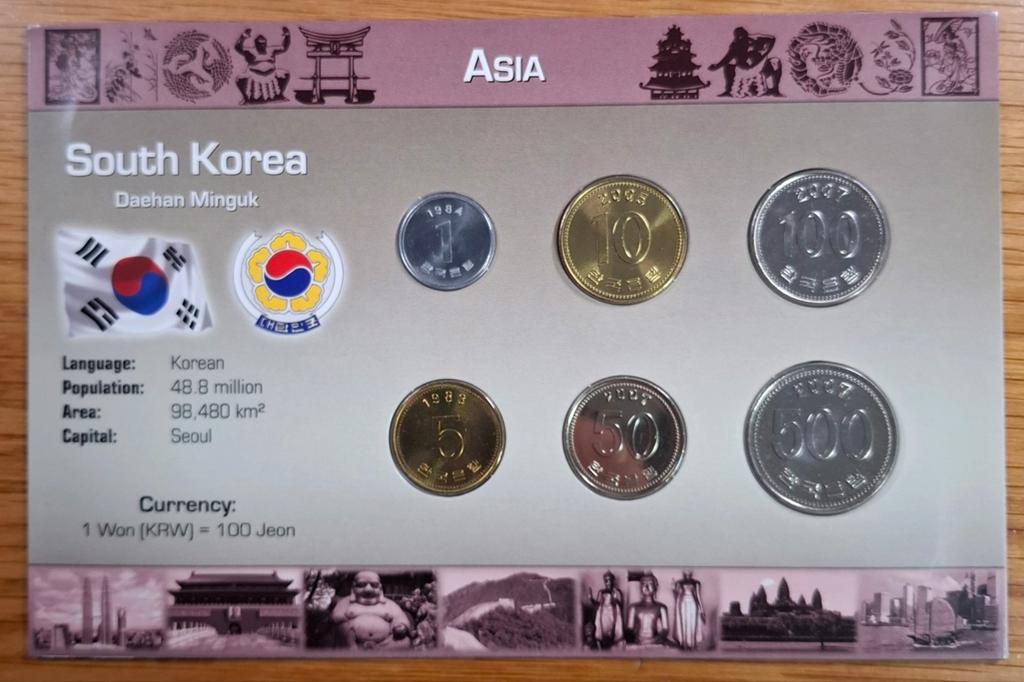 135# Coins of the World muntset Zuid Korea, Postzegels en Munten, Ophalen of Verzenden, Oost-Azië
