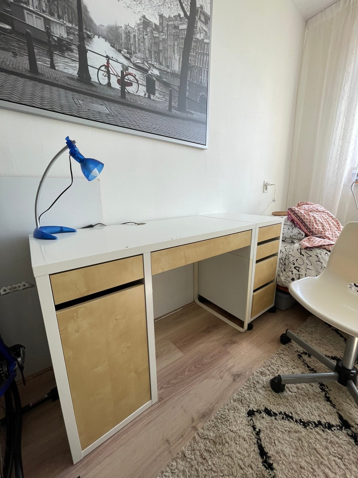 IKEA Micke bureau en ladekast & Snille bureaustoel, Ophalen, Gebruikt, IKEA, Bureau-kast combinatie