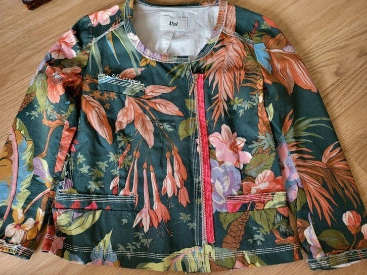 Vanilia Jasje met Tropische Print - Maat 34, Meerkleurig, Vanilia, Ophalen of Verzenden, Zo goed als nieuw