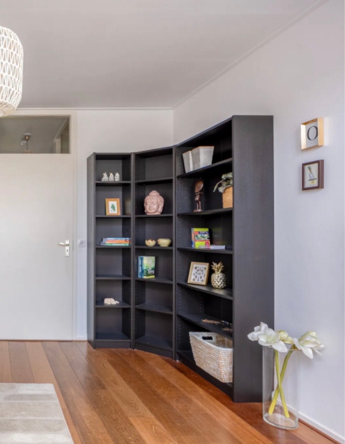 IKEA Billy Boekenkast Zwart - Hoekopstelling, Ophalen, Met plank(en), Gebruikt, 100 tot 150 cm