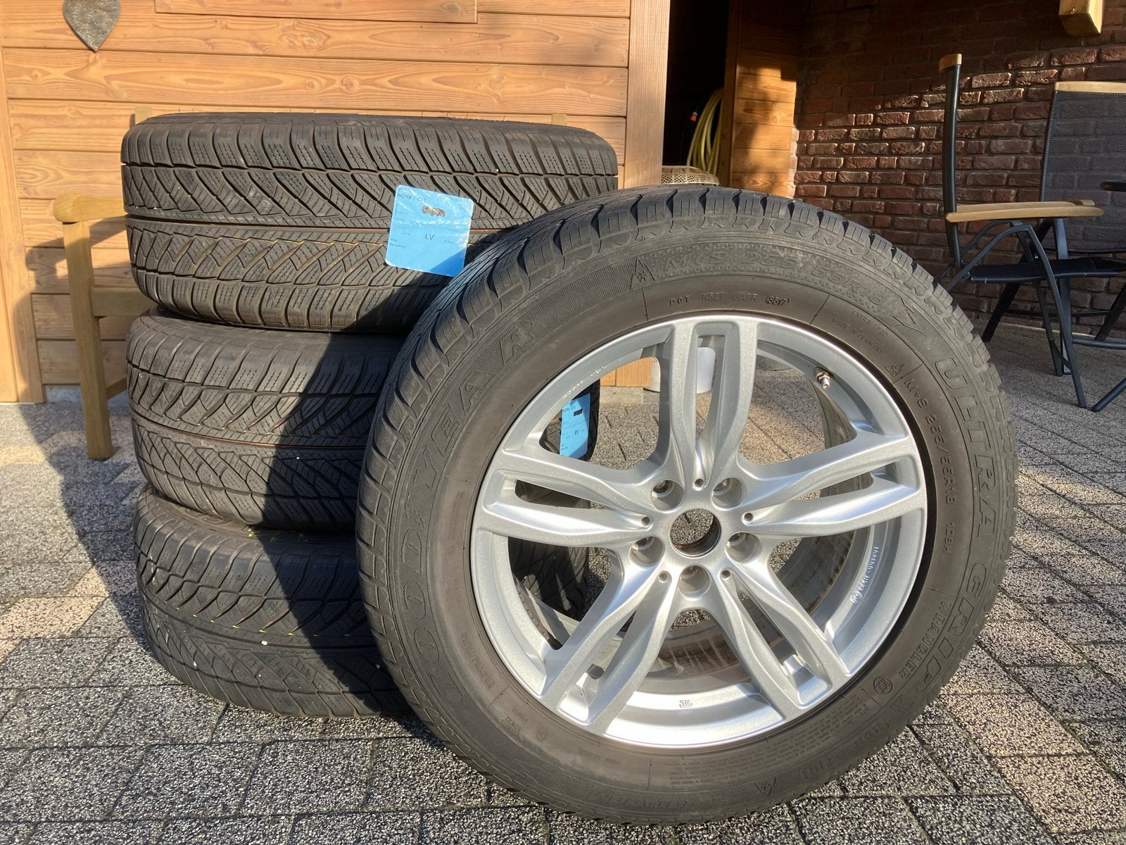 Winterbanden met velgen BMW X3 255/55R18 Goodyear, Ophalen, 18 inch, Gebruikt, 255 mm
