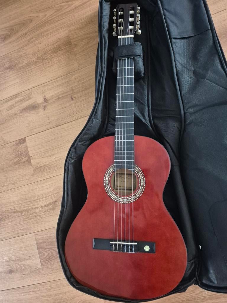 Klassieke 4/4 Tenson gitaar met hoes en bladmuziek(uitleg), Ophalen of Verzenden, Klassieke of Spaanse gitaar