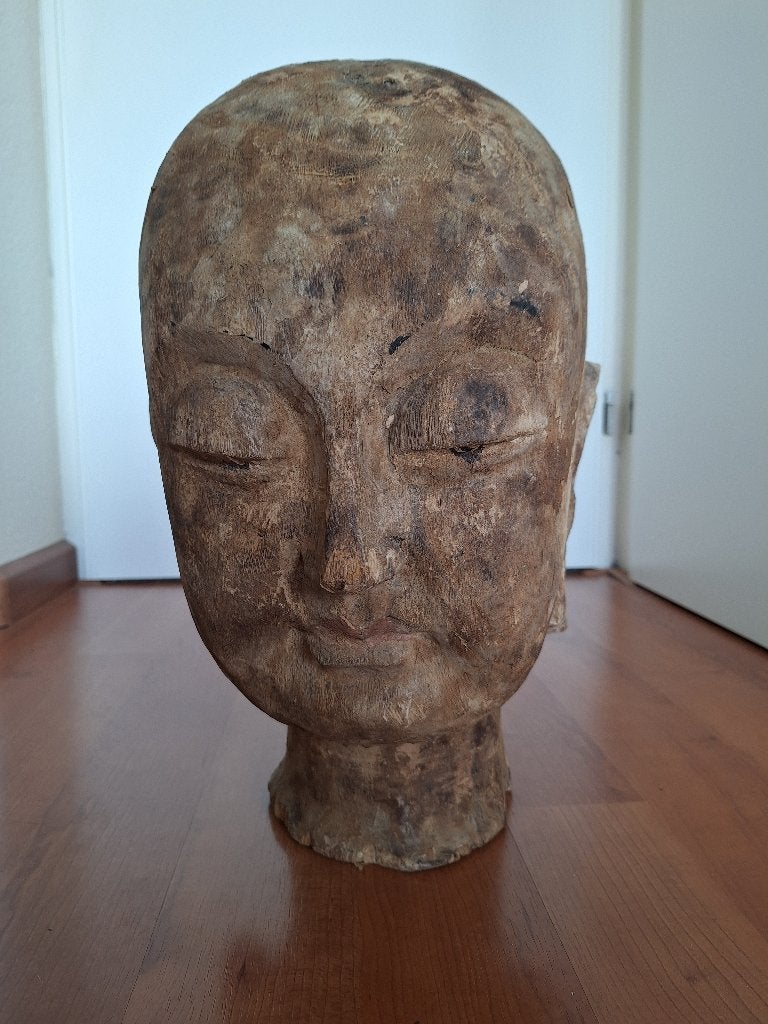 Hoofd van een boeddhistische monnik Beeld, Ophalen, 20 - 50 cm, Overige materialen, Beeld