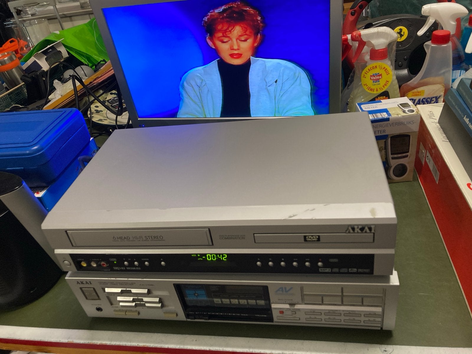 Akai VCR/DVD Combinatie Speler V606N/E3-E7, Ophalen, Gebruikt, VHS-speler of -recorder