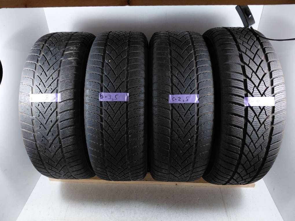 4 stk. Tyfoon winterbanden 195/60 R15 op stalen 4x108 velgen, Auto-onderdelen, Banden en Velgen, Gebruikt, 15 inch, Tyfoon., Banden en Velgen